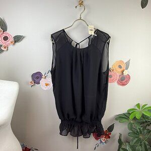 Max Rave Sheer Open Back Tunic Top - Size - XL